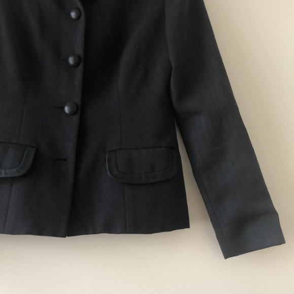 Vintage Robespierre Nanette Lepore contrast trim structured textured blazer - Picture 6 of 11